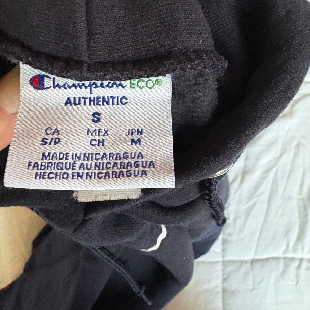 Champion Black Sweater with Embroidered Logo and Ribbed Cuffs - Picture 2 of 3